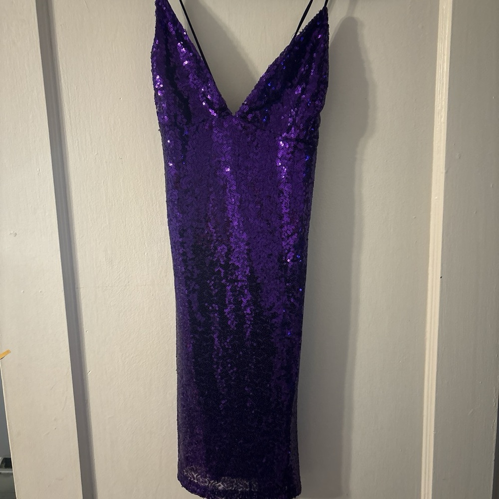 Purple backless homecoming dress